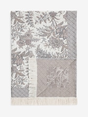 Laura Ashley Natural Truffle Marlbrook Floral Jacquard Throw - Image 6 of 7