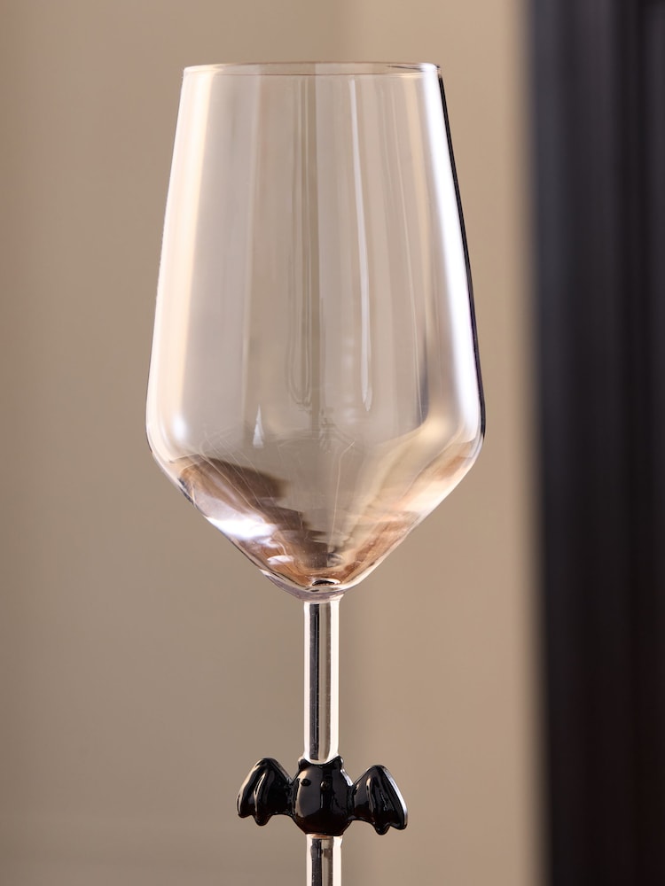 Set of 2 Black Bat Stem Wine Glasses - Image 2 of 3 Set of 2 Black Bat Stem Wine Glasses - Image 2 of 3