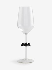 Set of 2 Black Bat Stem Wine Glasses - Image 3 of 3