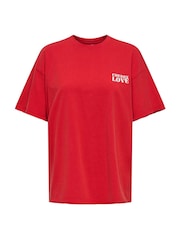 ONLY Red Oversized Fruit Print T-Shirt - Image 1 of 2