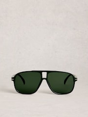 White Stuff Green Aviator Sunglasses - Image 2 of 4