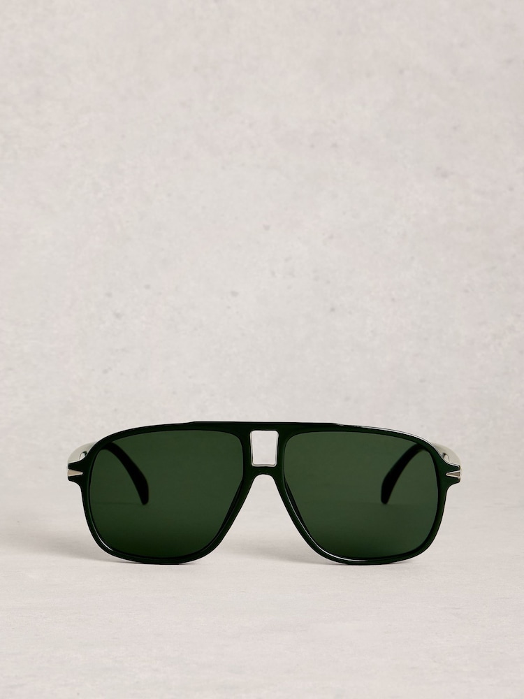 White Stuff Green Aviator Sunglasses - Image 2 of 4