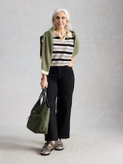 White Stuff White Ginni Stripe Linen Polo T-Shirt - Image 1 of 6