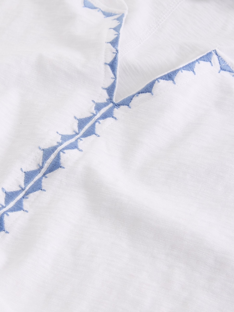 White Stuff White Nelly Notch Neck T-Shirt - Image 6 of 6 White Stuff White Nelly Notch Neck T-Shirt - Image 6 of 6