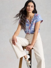 White Stuff Green Nelly Notch Neck T-Shirt - Image 2 of 6