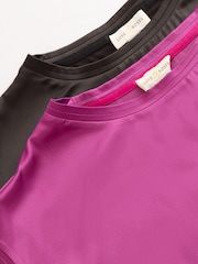 X2 Black and Purple - Love & Roses Satin Front Multipack T-Shirt - Imagen 7 de 7