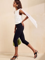 Friends Like These Cream Sleeveless Drape Detail Blouse - Image 3 of 5
