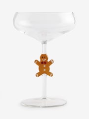 Set of 2 Clear Christmas Gingerbread Stem Cocktail Glasses - Image 1 of 1