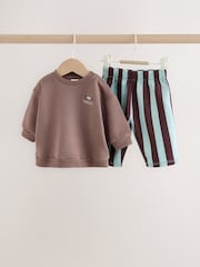 Brown/Blue Baby Set Sweat Top and Trousers (0mths-2yrs) - Image 1 of 11