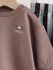 Brown/Blue Baby Set Sweat Top and Trousers (0mths-2yrs) - Image 7 of 11