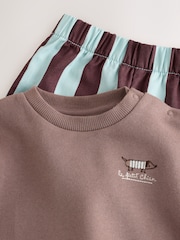 Brown/Blue Baby Set Sweat Top and Trousers (0mths-2yrs) - Image 8 of 11
