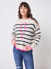 SCAMP & DUDE Cream Breton Stripe Women Jumper - Image 1 of 5