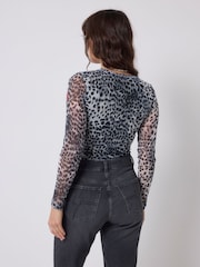 SCAMP & DUDE Grey Paradise Mesh Top - Image 2 of 5