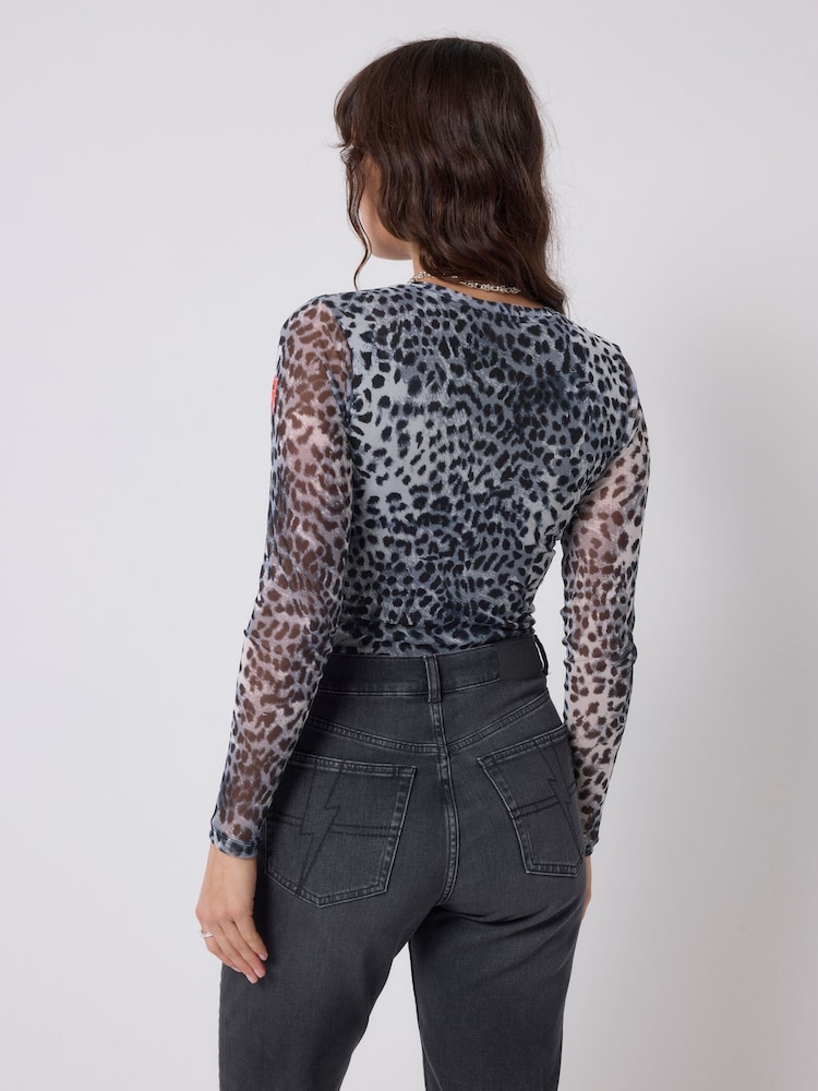 SCAMP & DUDE Grey Paradise Mesh Top - Image 2 of 5