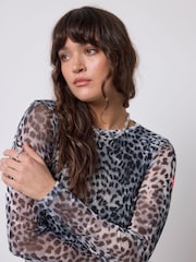 SCAMP & DUDE Grey Paradise Mesh Top - Image 4 of 5