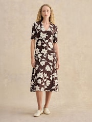 Hobbs Brown Peyton Jersey Dress - Image 1 of 5