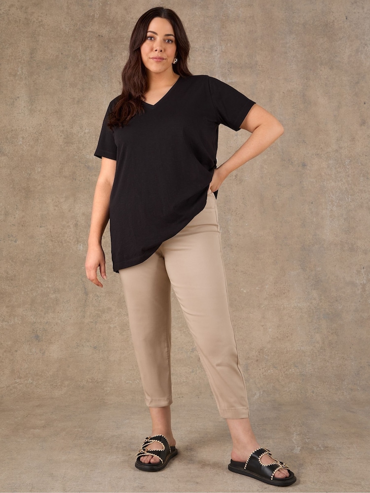 Live Unlimited Cream Cropped Jeggings - Image 1 of 3