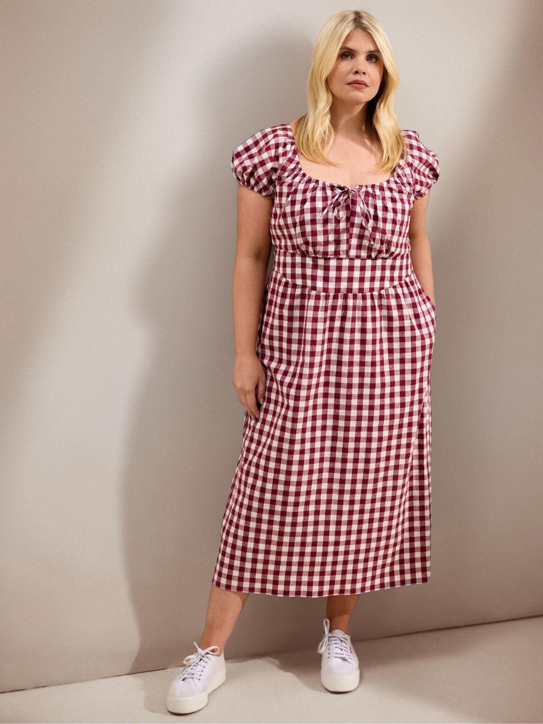 gingham dress womens red Buy Pink/Red 100% Cotton Textured Tiered Maxi from Next USA to for classic summer style Red Gingham Dress for Women