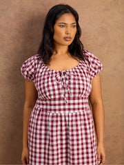 Live Unlimited Gingham Shirred Back Midaxi Dress - Immagine 3 di 8