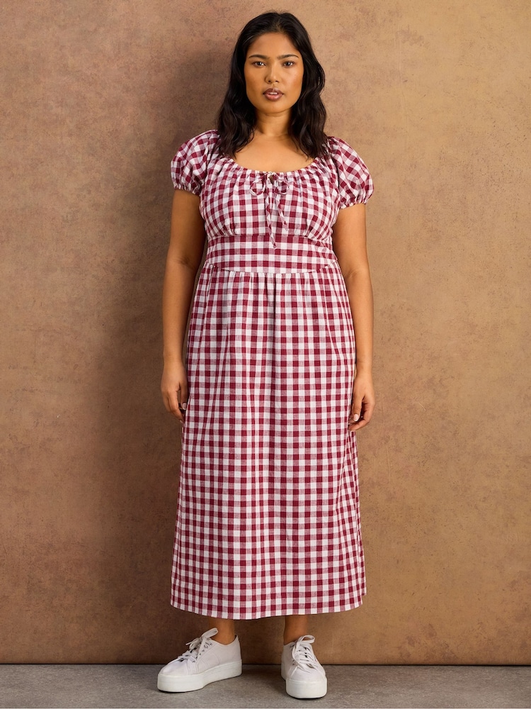 Live Unlimited Gingham Shirred Back Midaxi Dress - Immagine 8 di 8