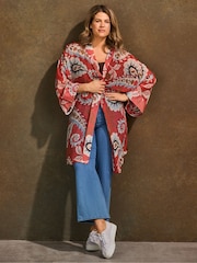 Live Unlimited Pink Paisley Print Kimono - Image 3 of 5