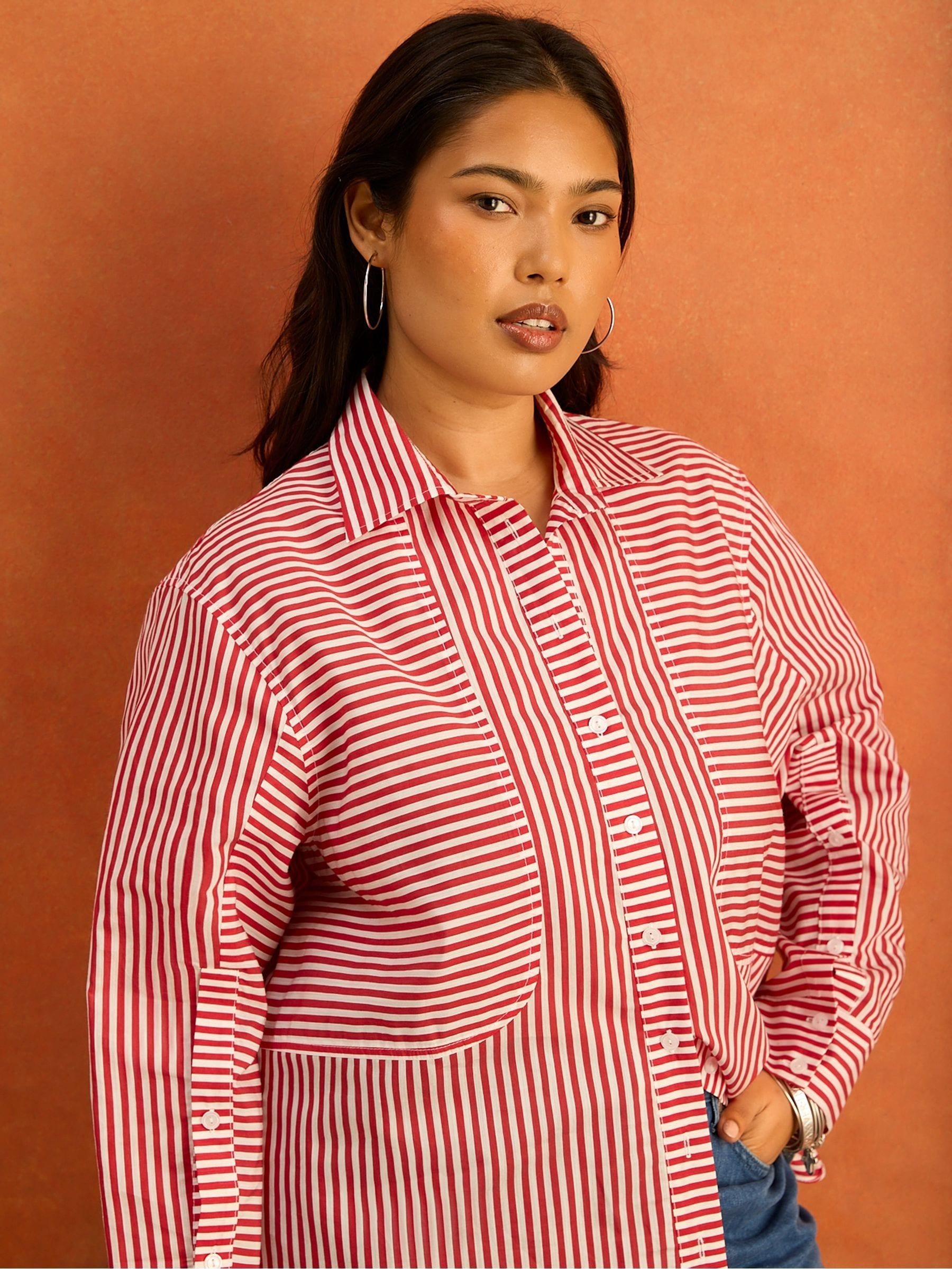Buy Live Unlimited Red Stripe Button Through Shirt from Next Romania