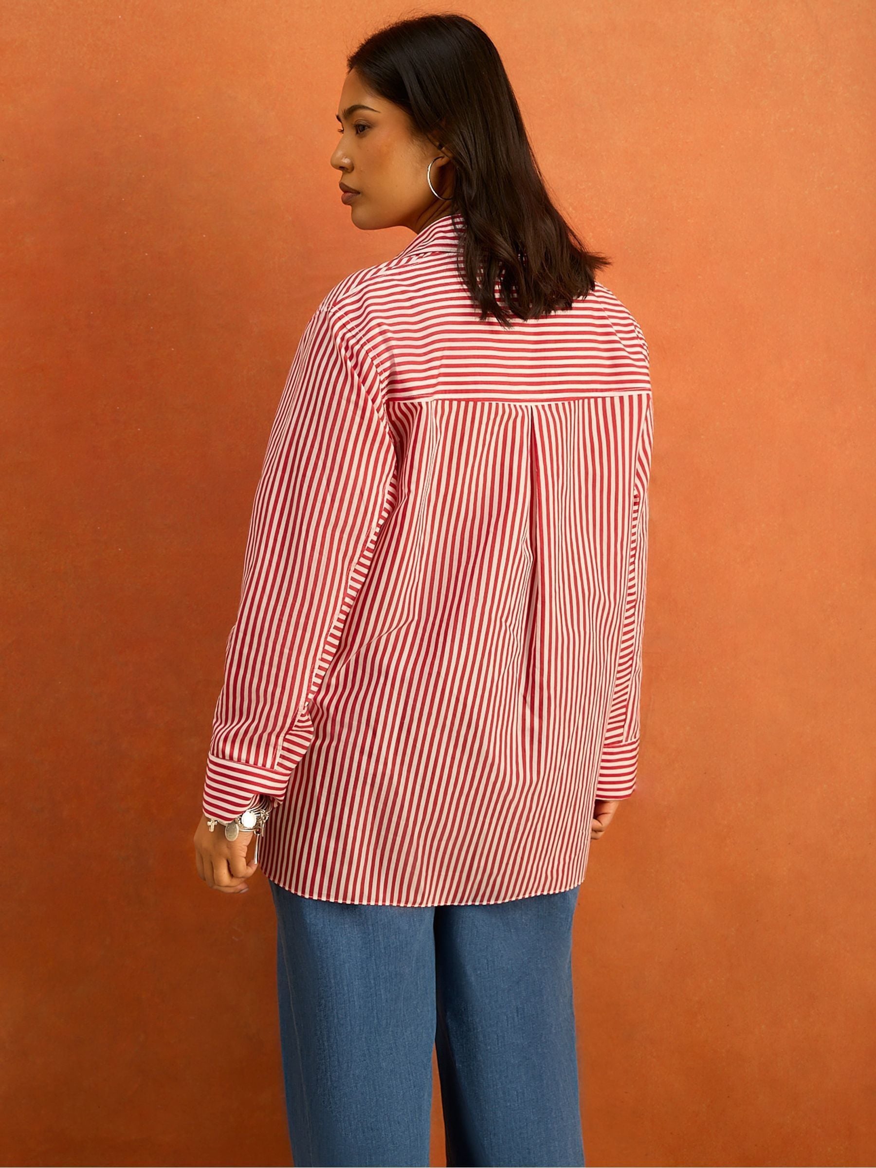 Buy Live Unlimited Red Stripe Button Through Shirt from Next Romania