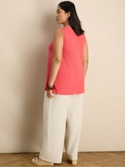 Live Unlimited Pink Cotton Slub Round Neck Vest - Image 4 of 5