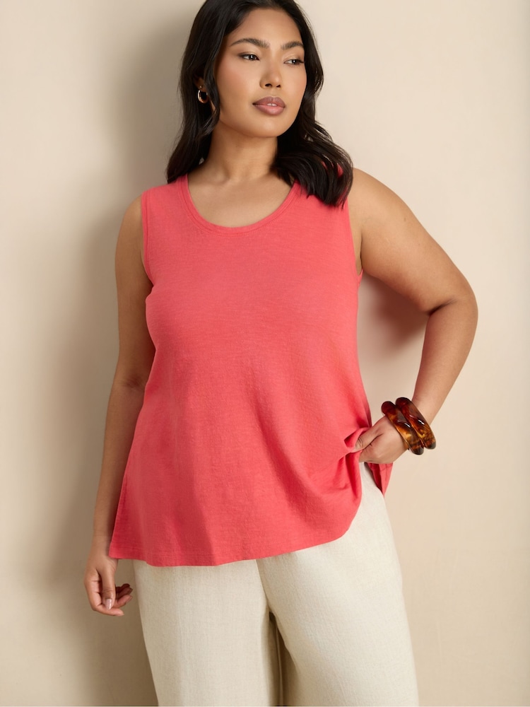 Live Unlimited Pink Cotton Slub Round Neck Vest - Image 5 of 5