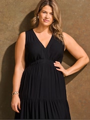 Live Unlimited Black Tiered Sleeveless Maxi Dress - Image 2 of 7