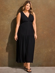 Live Unlimited Black Tiered Sleeveless Maxi Dress - Image 4 of 7