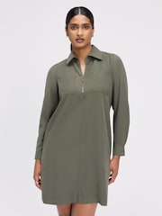 Finery Green Enriko Zip Front Short Dress - Image 2 of 4