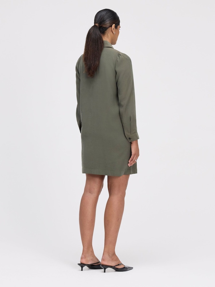 Finery Green Enriko Zip Front Short Dress - Image 4 of 4