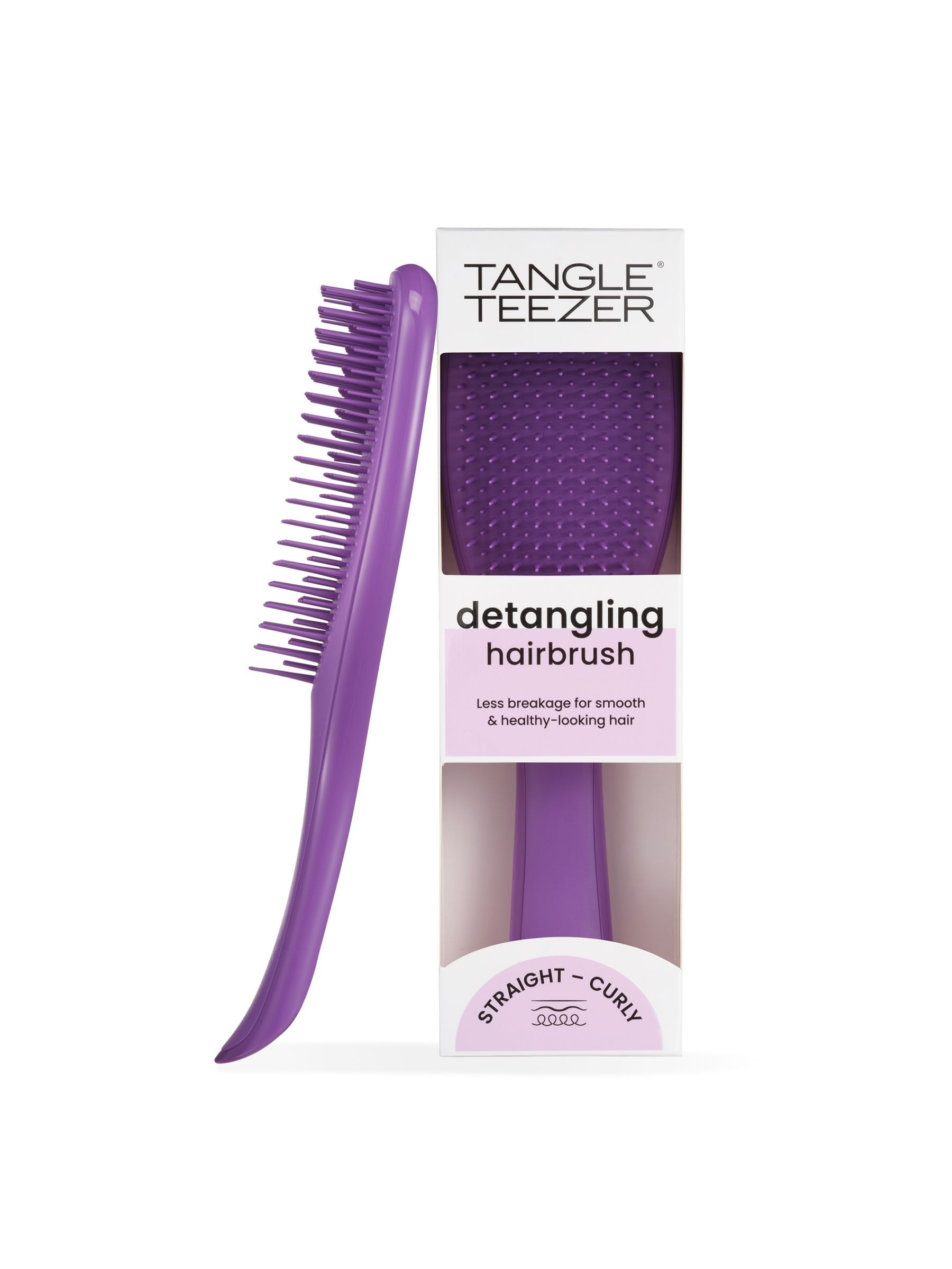 Tangle Teezer The Ultimate Detangler Straight to Curly Hairbrush | Detangling Brush | Two-Tiered Teeth Reduce Breakage & Eliminate Knots| Wet & Dry Hair | Fresh Purple - Image 8