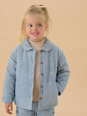 MORI Blue Striped Supersoft Denim Jacket - Image 1 of 5