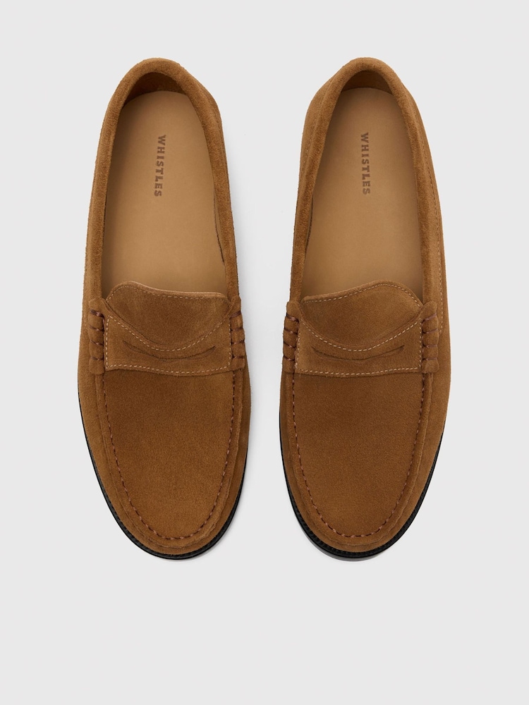 Whistles Brown Manny Suede Loafers - Image 4 of 4