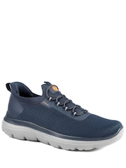 Pavers Navy Wide Fit Memory Foam Lace-Up Trainers - Image 2 of 5