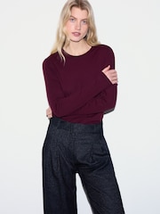 Jigsaw Red Long Sleeve 100% Cotton Top - Image 1 of 6