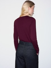 Jigsaw Red Long Sleeve 100% Cotton Top - Image 2 of 6