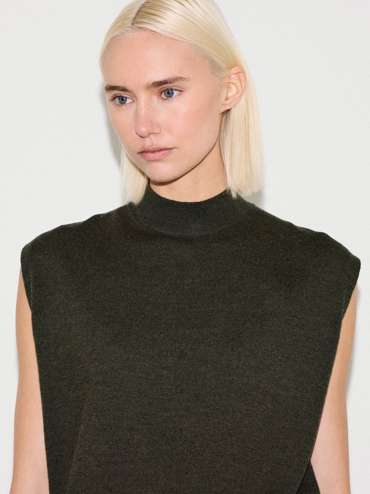 Jigsaw Green Merino Cocoon Tank - Image 2 of 6