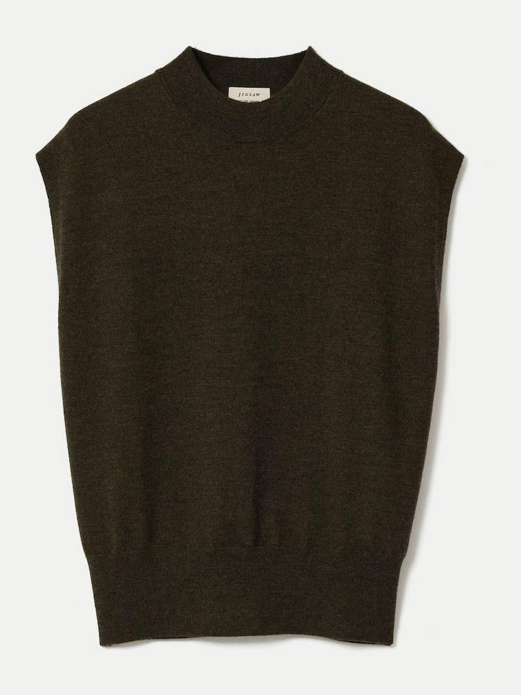Jigsaw Green Merino Cocoon Tank - Image 6 of 6