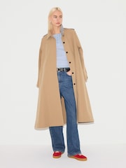 Jigsaw Blue Fine Rib Half Sleeve Henley T-Shirt - Image 5 of 6