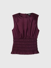 Whistles Purple Cotton Shirred Tank - Image 5 of 5