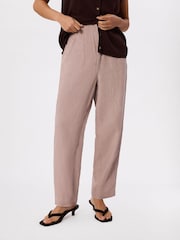 Whistles Pink Petite Linen Barrel Leg Trousers - Image 1 of 5