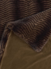 Rockett St George Chocolate Ziger Faux Fur Throw - Image 3 of 3