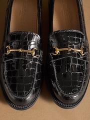 Russell & Bromley Black Patent Brewster Snaffle Loafers - Image 7 of 7