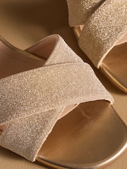Russell & Bromley Gold Seaville Low Block Sandals - Image 4 of 7