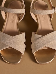 Russell & Bromley Gold Seaville Low Block Sandals - Image 7 of 7