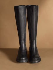Russell & Bromley Black City Hi Knee High Chelsea Boots - Image 3 of 7