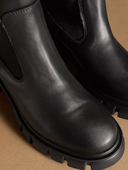 Russell & Bromley Black City Hi Knee High Chelsea Boots - Image 4 of 7